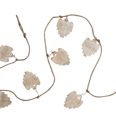 72"L Jute and Mango Wood Ghost Garland, White