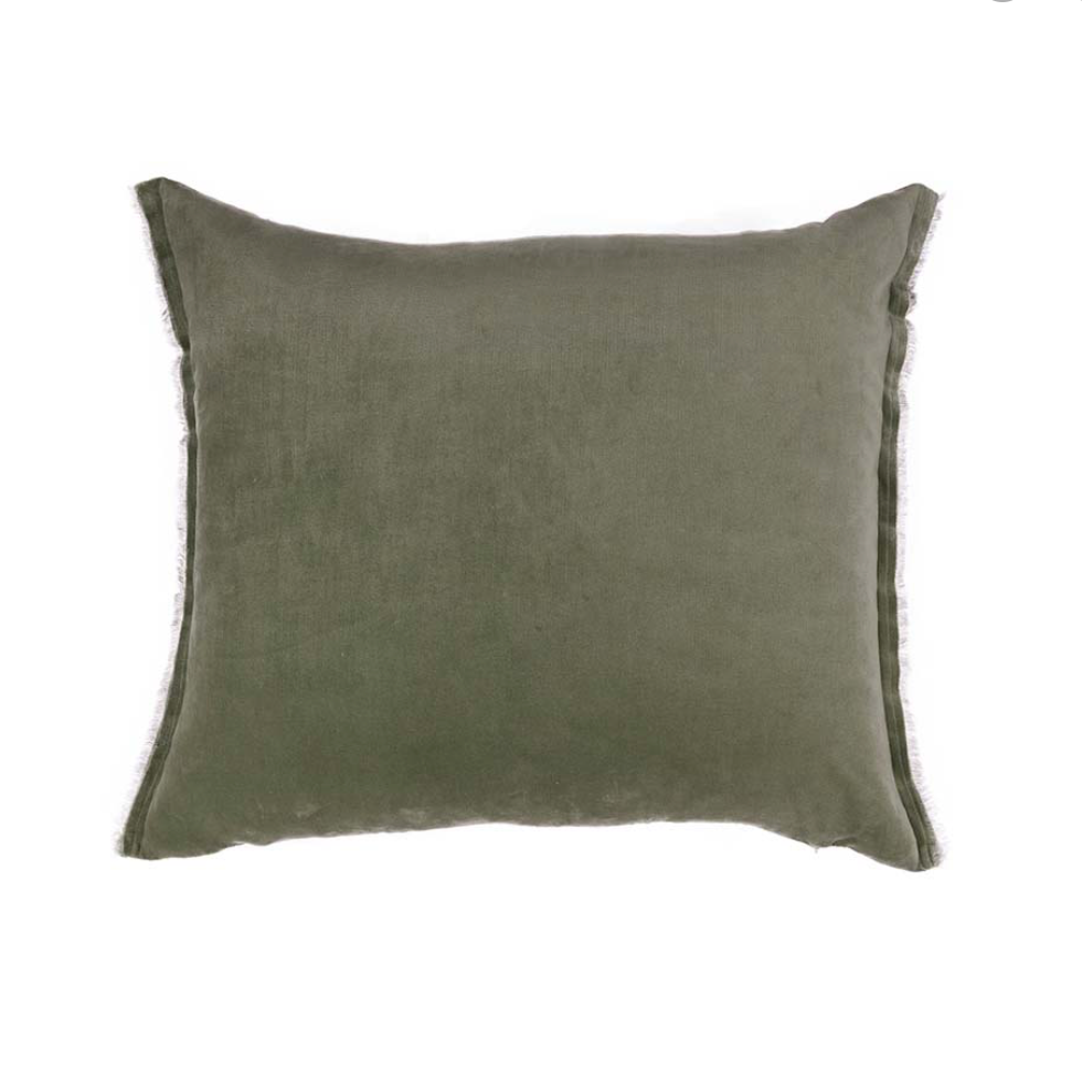 Standard Olive Velvet Pillow