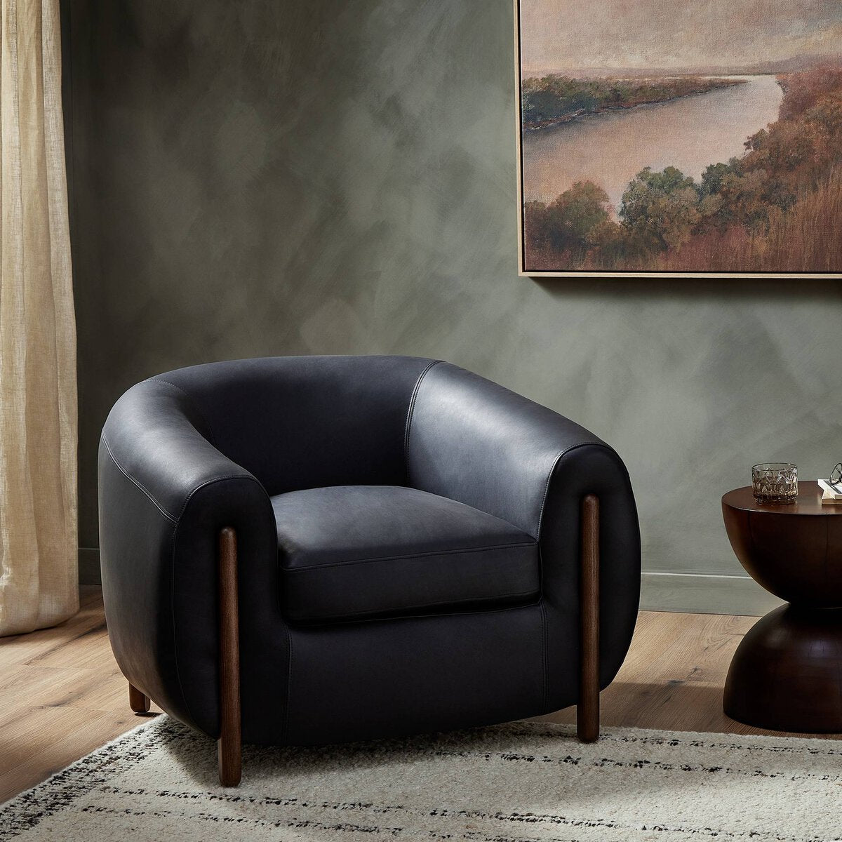 Lyla Chair – Heirloom Black Italian Leather