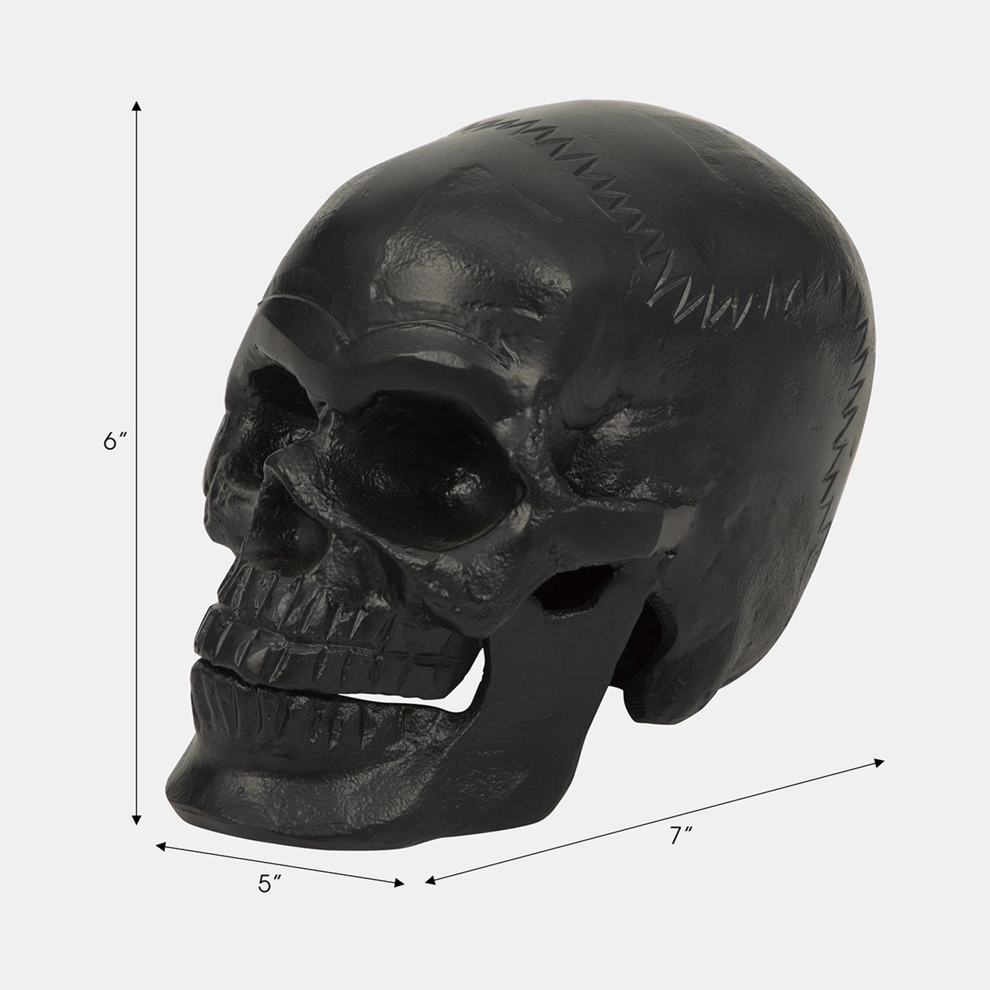 Metal 6" Skull Decor, Black