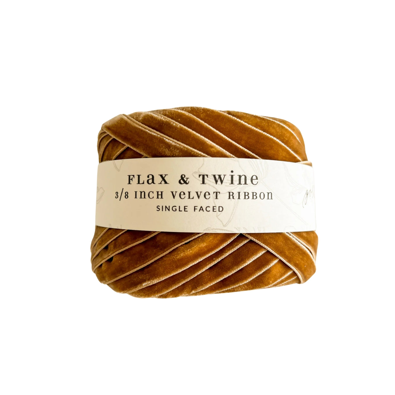 Flax & Twine 3/8" Velvet Ribbon - Gold