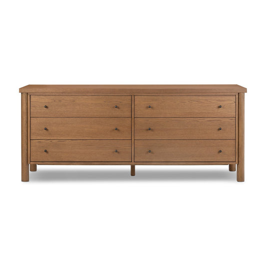 Roark 6 Drawer Dresser - Amber Oak Veneer