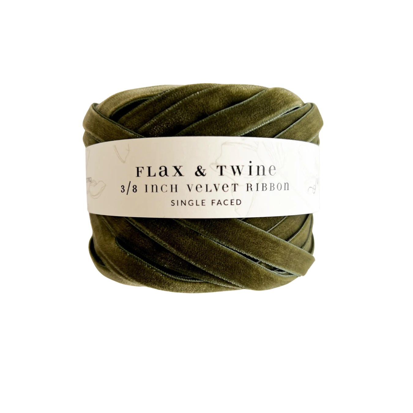 Flax & Twine 3/8" Velvet Ribbon - Jasper Green