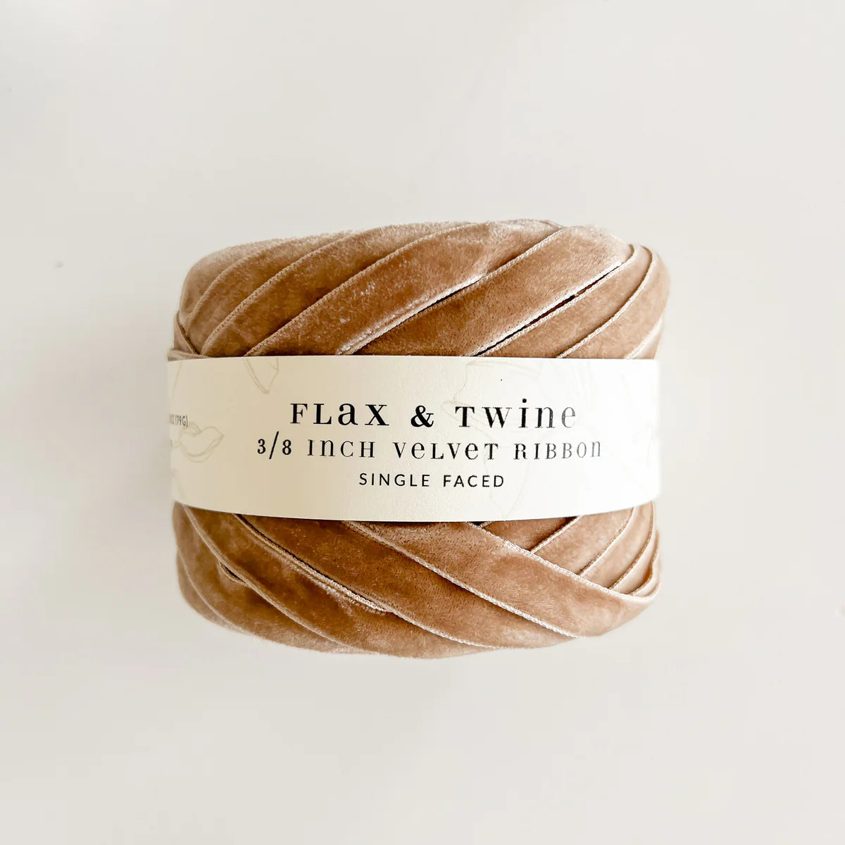 Flax & Twine 3/8" Velvet Ribbon - Champagne