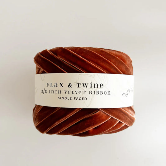 Flax & Twine 3/8" Velvet Ribbon - Garnet