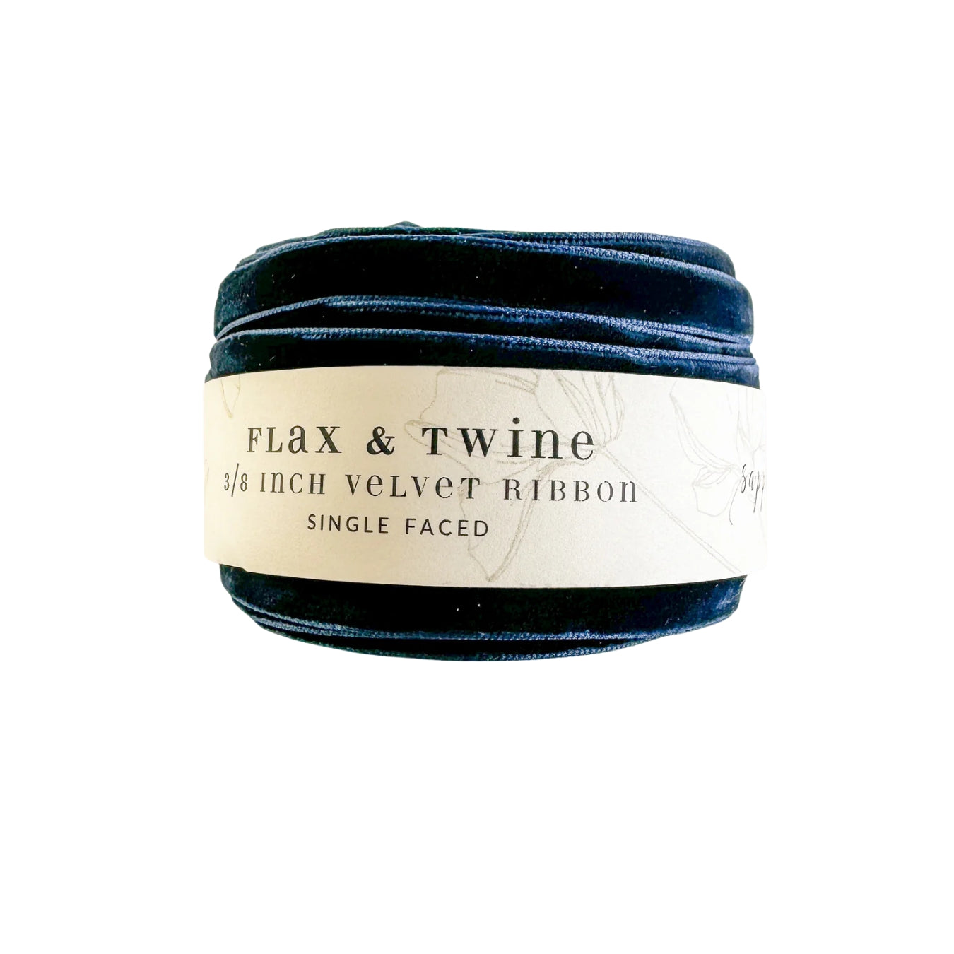 Flax & Twine 3/8" Velvet Ribbon - Sapphire