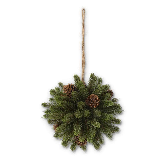 5 Inch Angel Pine Ornament with Pinecones