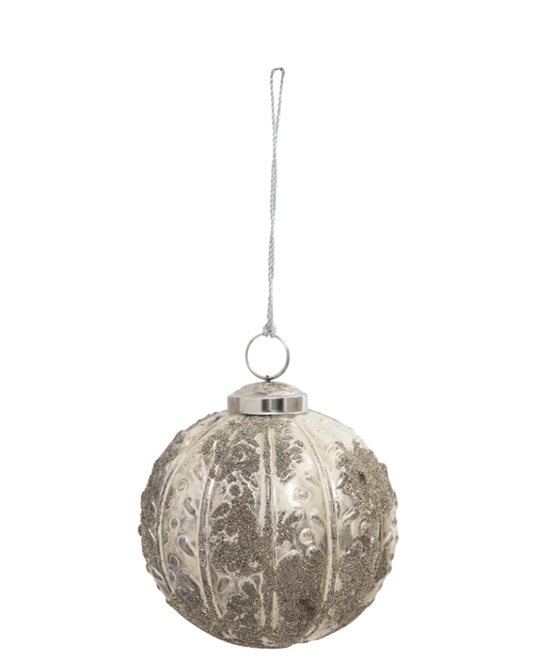 Round Embossed Flocked Ornament