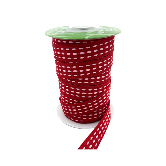 Grosgrain Triple Woven Thread with Woven Edge 5/8 Inch Ribbon, Red Valentine's Day (Copy)