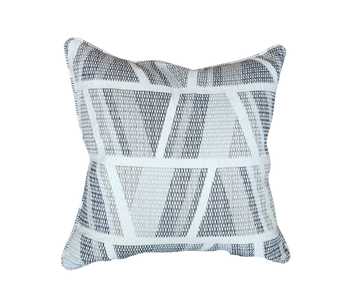 Blue and White Geo Pattern Pillow