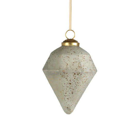 Diamond Shape Christmas Ornament - Silver