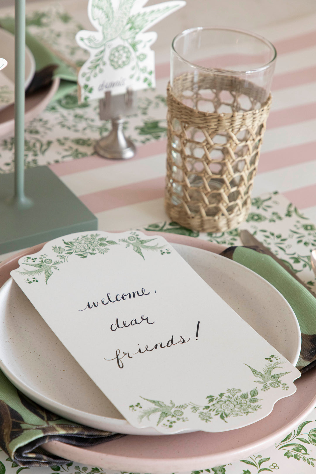 Green Asiatic Pheasants Table Card