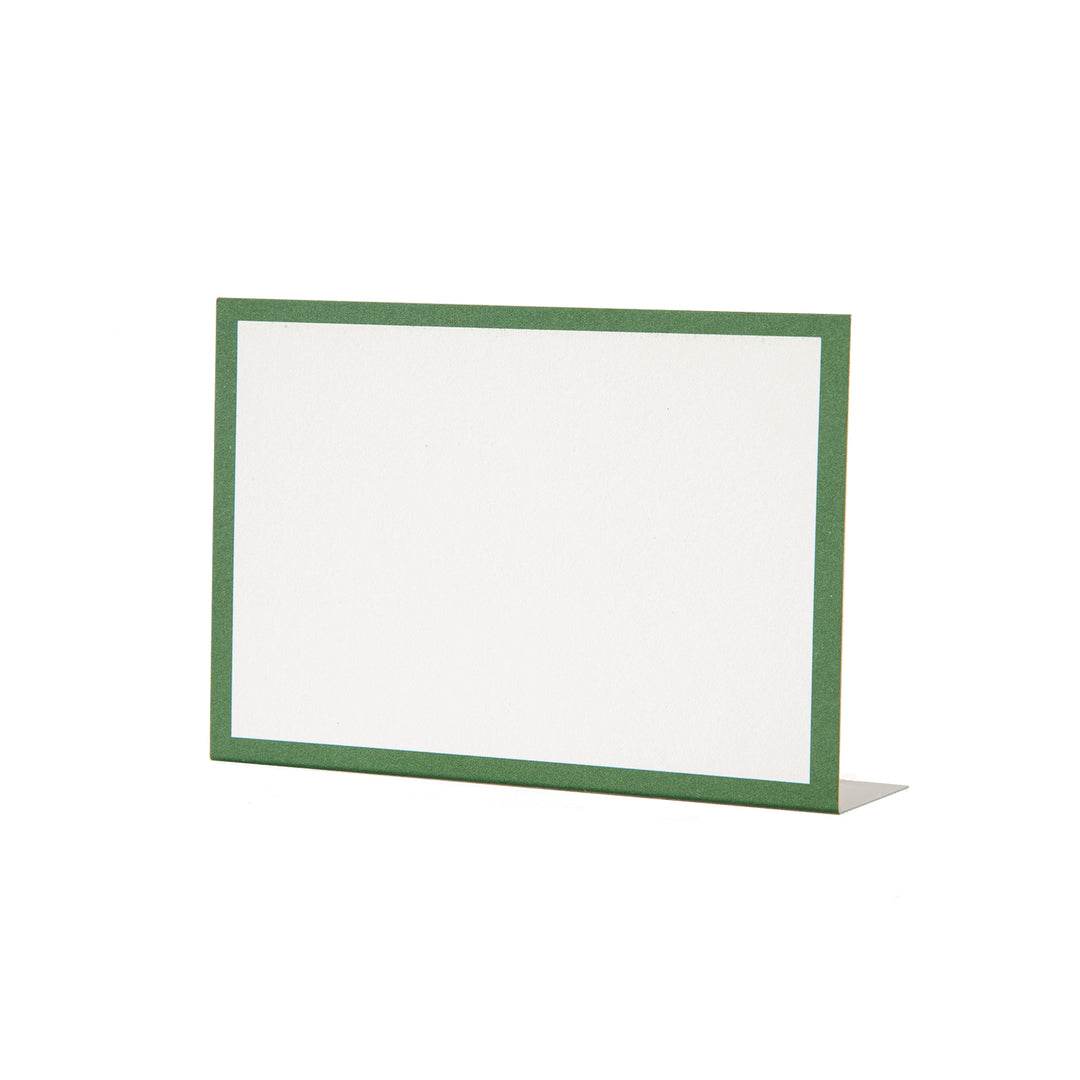 Dark Green Frame Place Card, Bottom Fold, Pack of 12