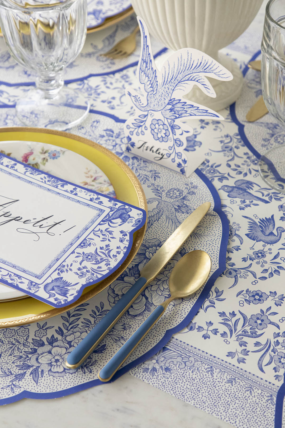 Die-cut Blue Asiatic Pheasant Placemats