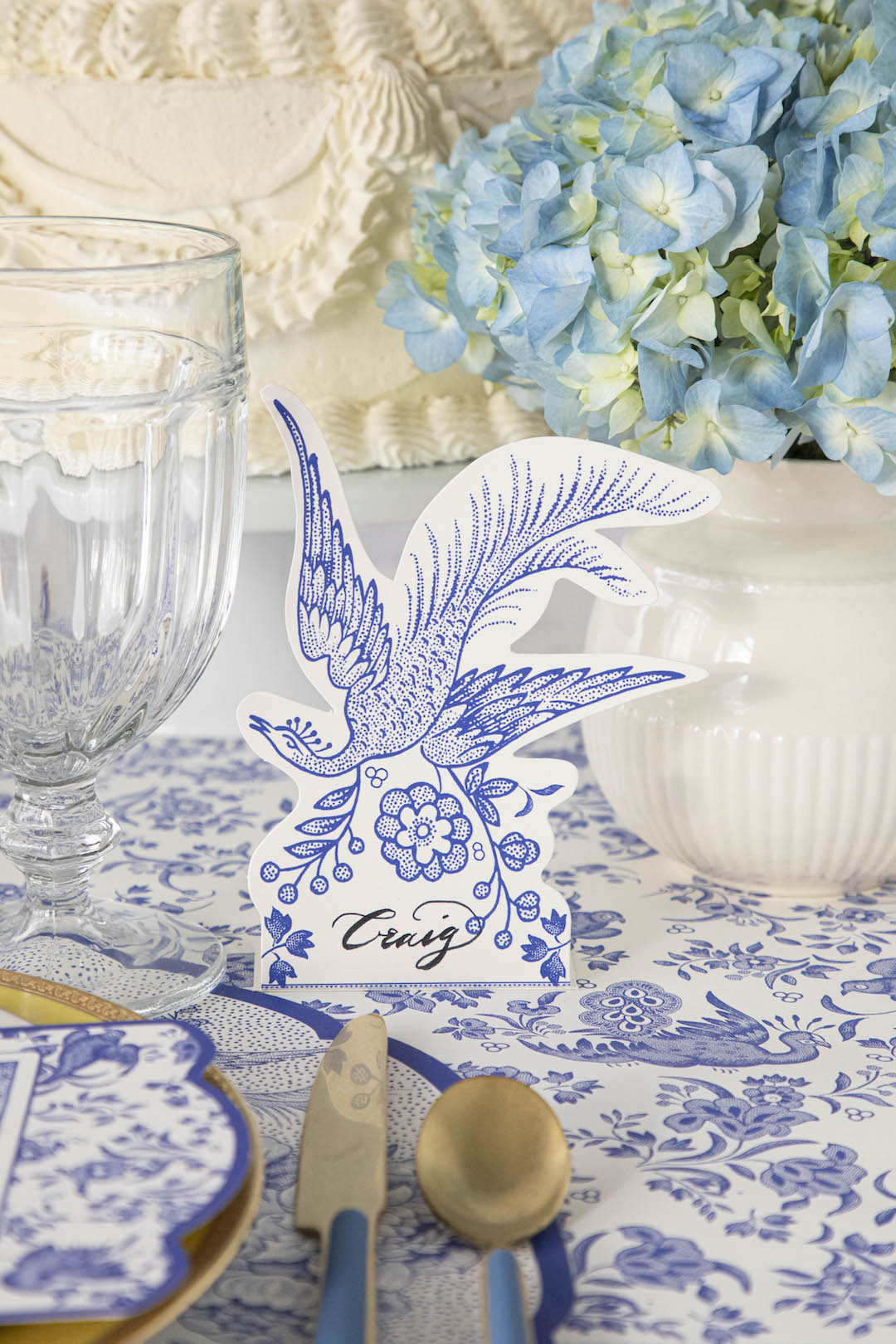 Die-cut Blue Asiatic Pheasant Placemats