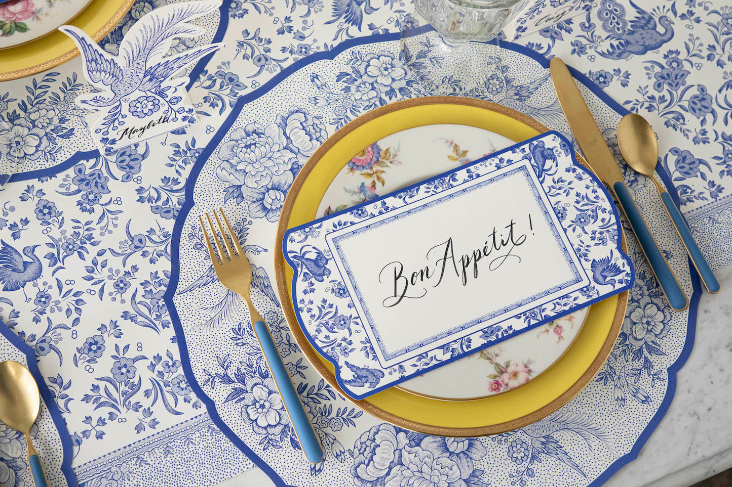 Die-cut Blue Asiatic Pheasant Placemats