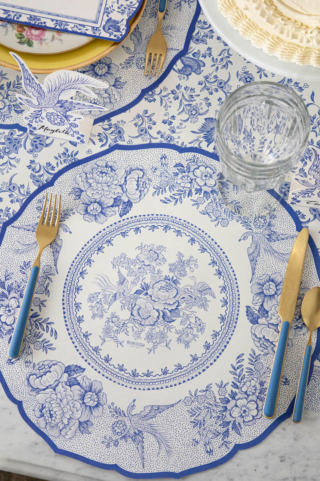 Die-cut Blue Asiatic Pheasant Placemats