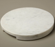 White Marble Thick Round Board with Handle Grooves