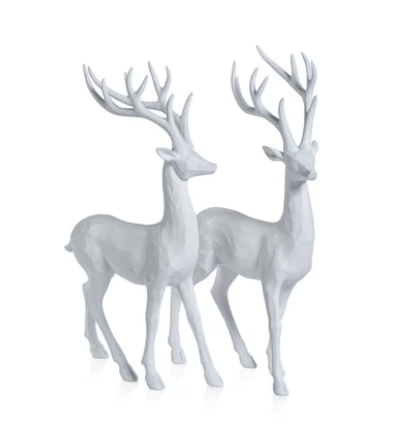 All White Decorative Deer Christmas Decor