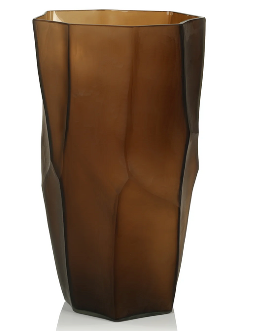 Sicilia Amber Glass Vase - Chocolate - Large