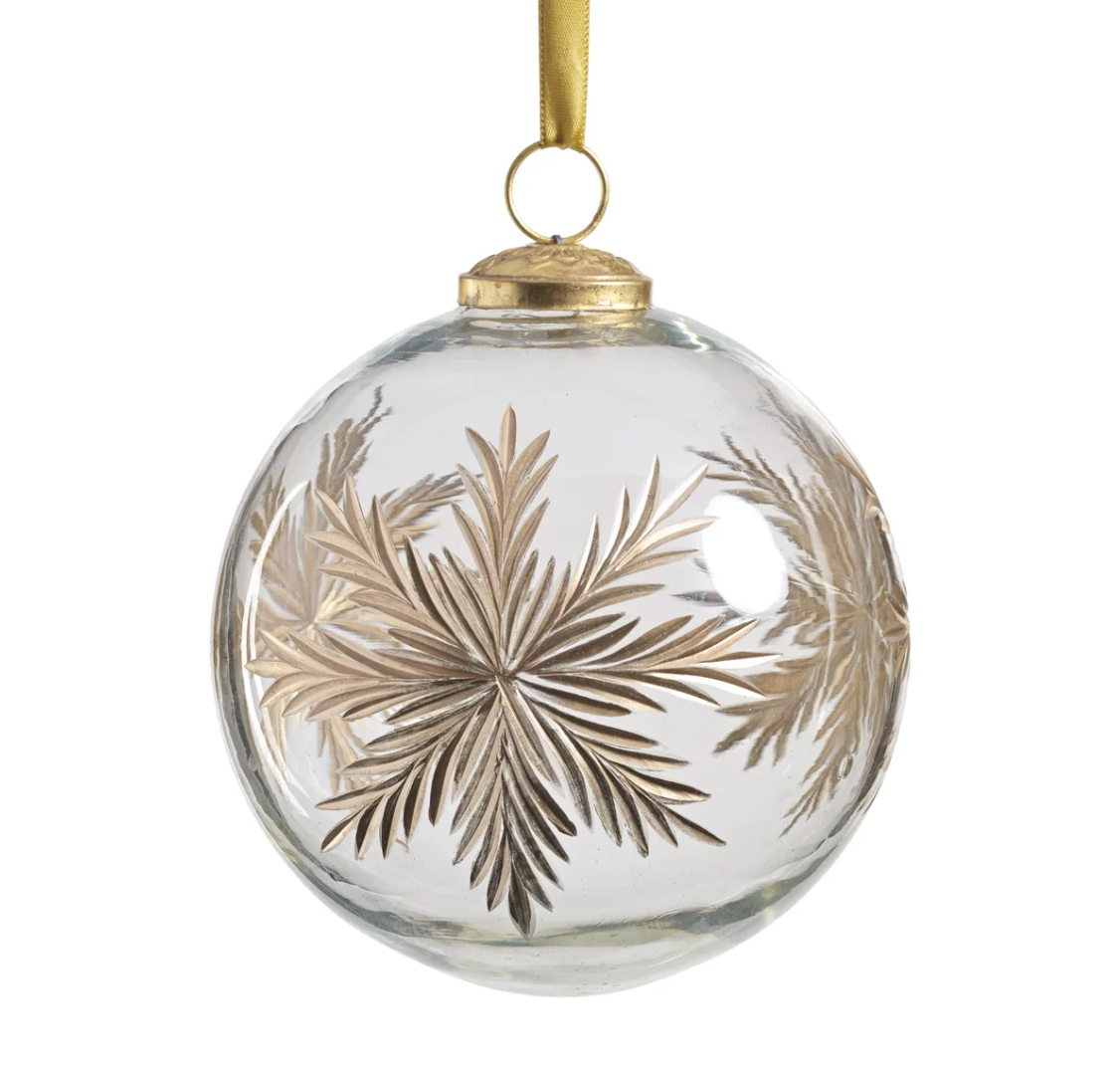 Heirloom Golden Glimmer Glass Ornament - Gold - 4 in