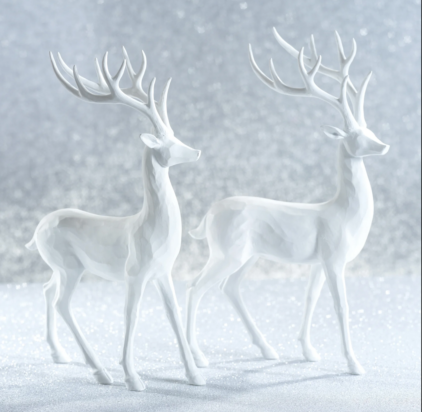 All White Decorative Deer Christmas Decor