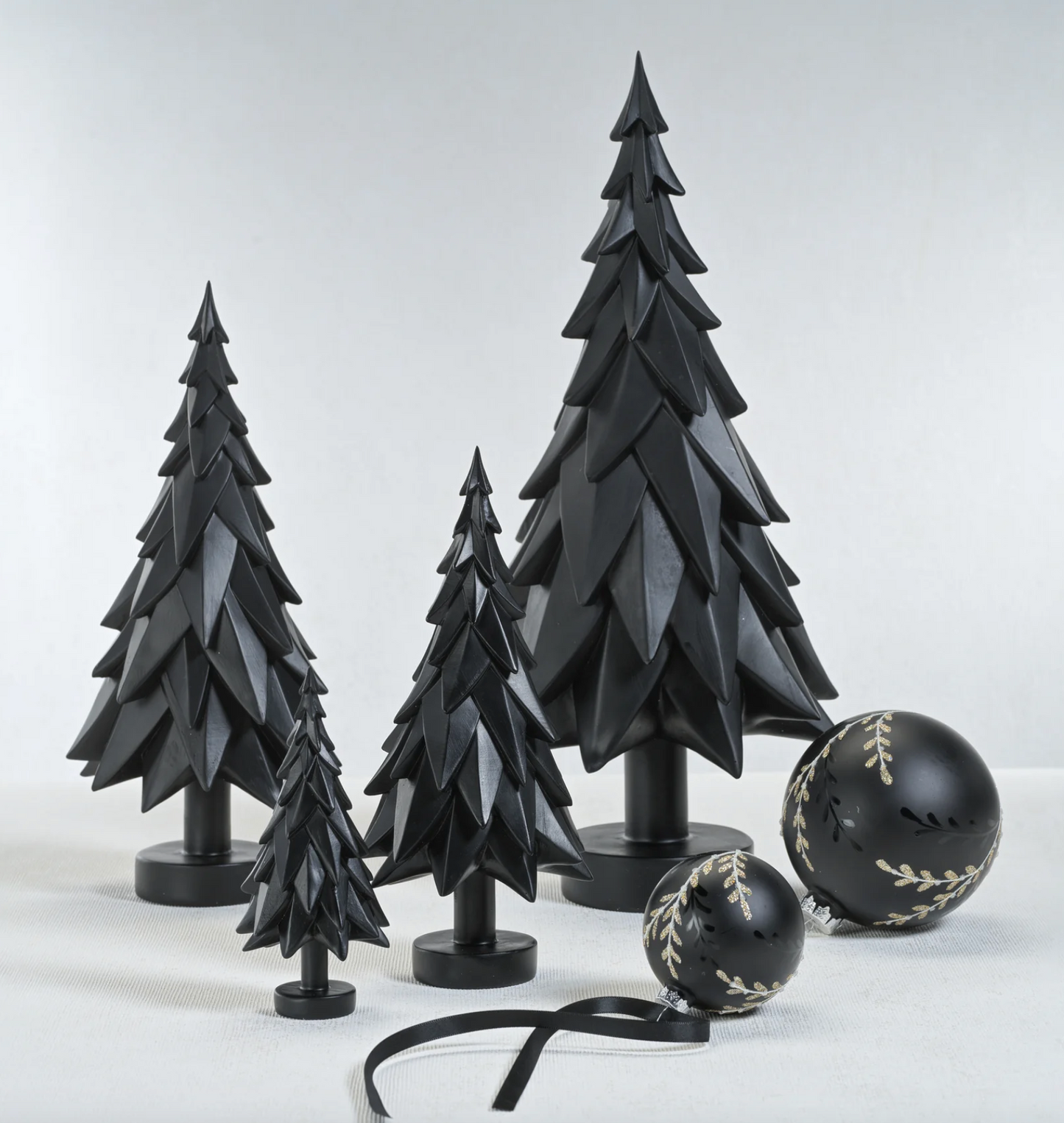 Matte Black Decorative Christmas Tree - 10.5 in