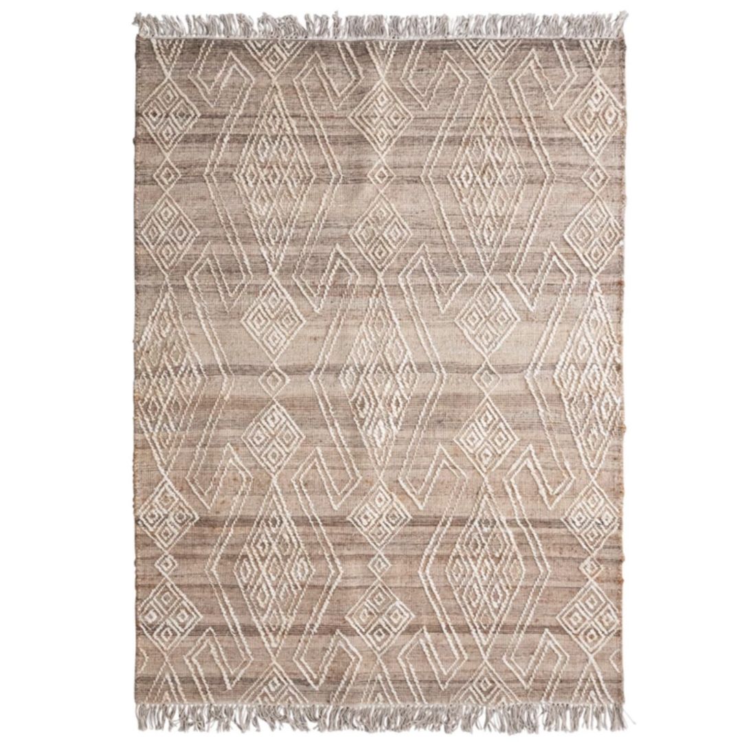 Hand-Woven Jute and Wool Blend Rug