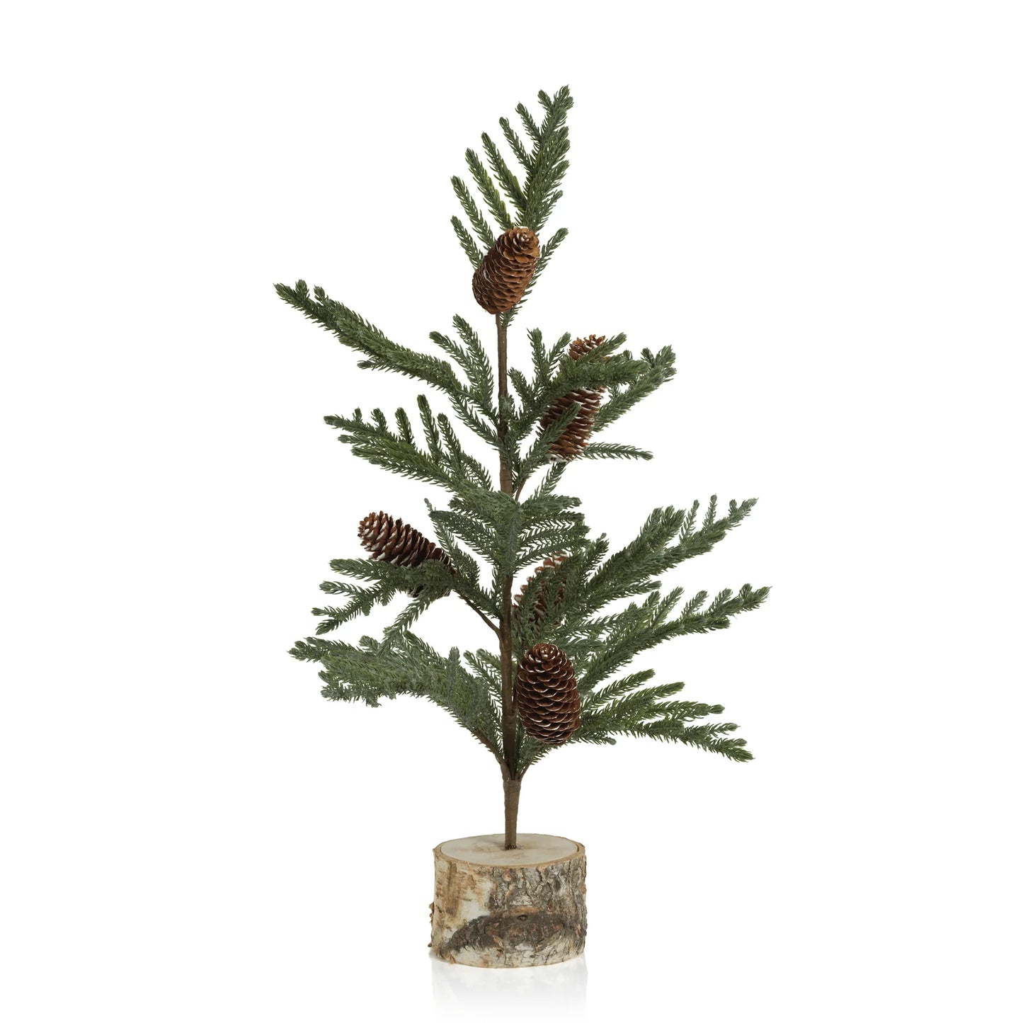 Spruce Tree with Small Pinecones on Birch Base Christmas Decor 25",