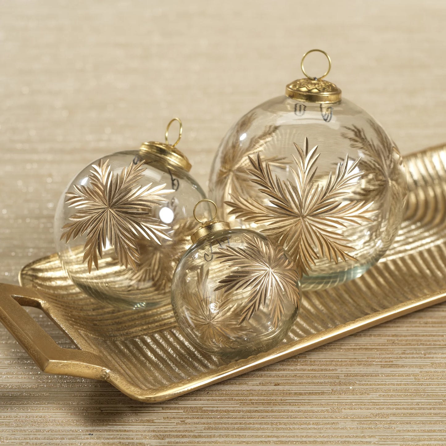 Heirloom Golden Glimmer Glass Ornament - Gold - 3 in