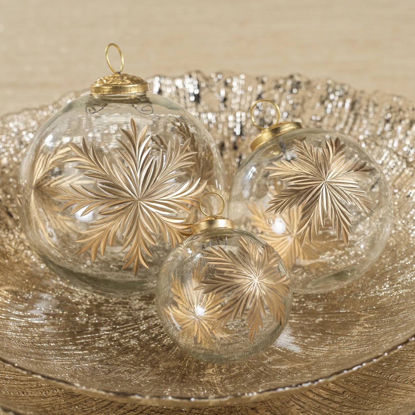 Heirloom Golden Glimmer Glass Ornament - Gold - 3 in