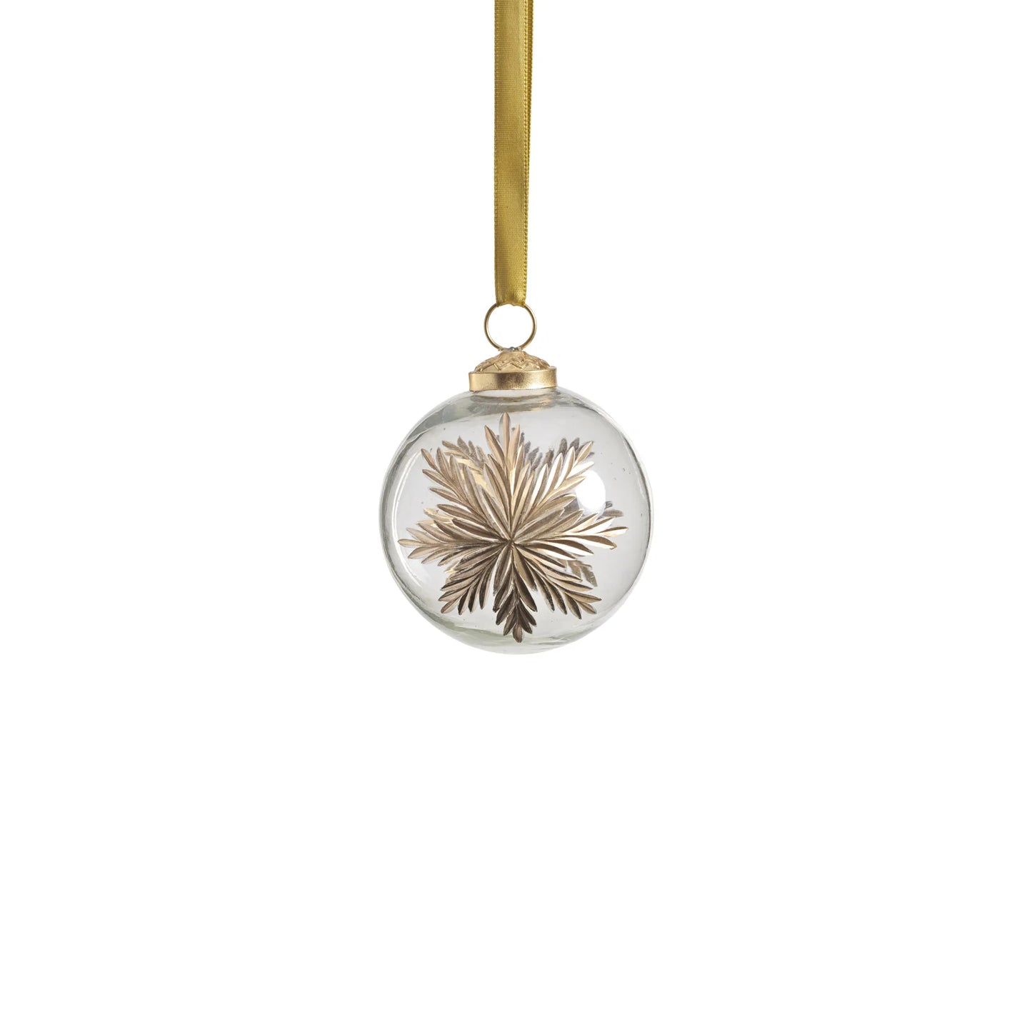 Heirloom Golden Glimmer Glass Ornament - Gold - 3 in