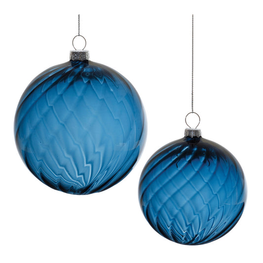 Ball Christmas Ornament Blue Glass