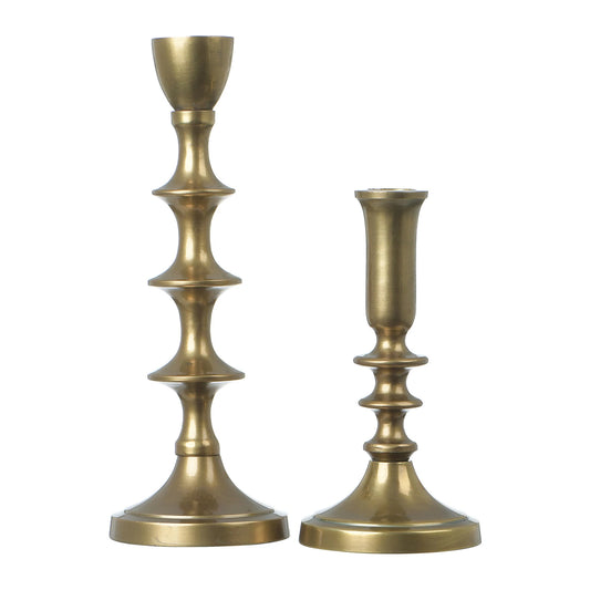 Metal Taper Candle Holders with Antique Finish