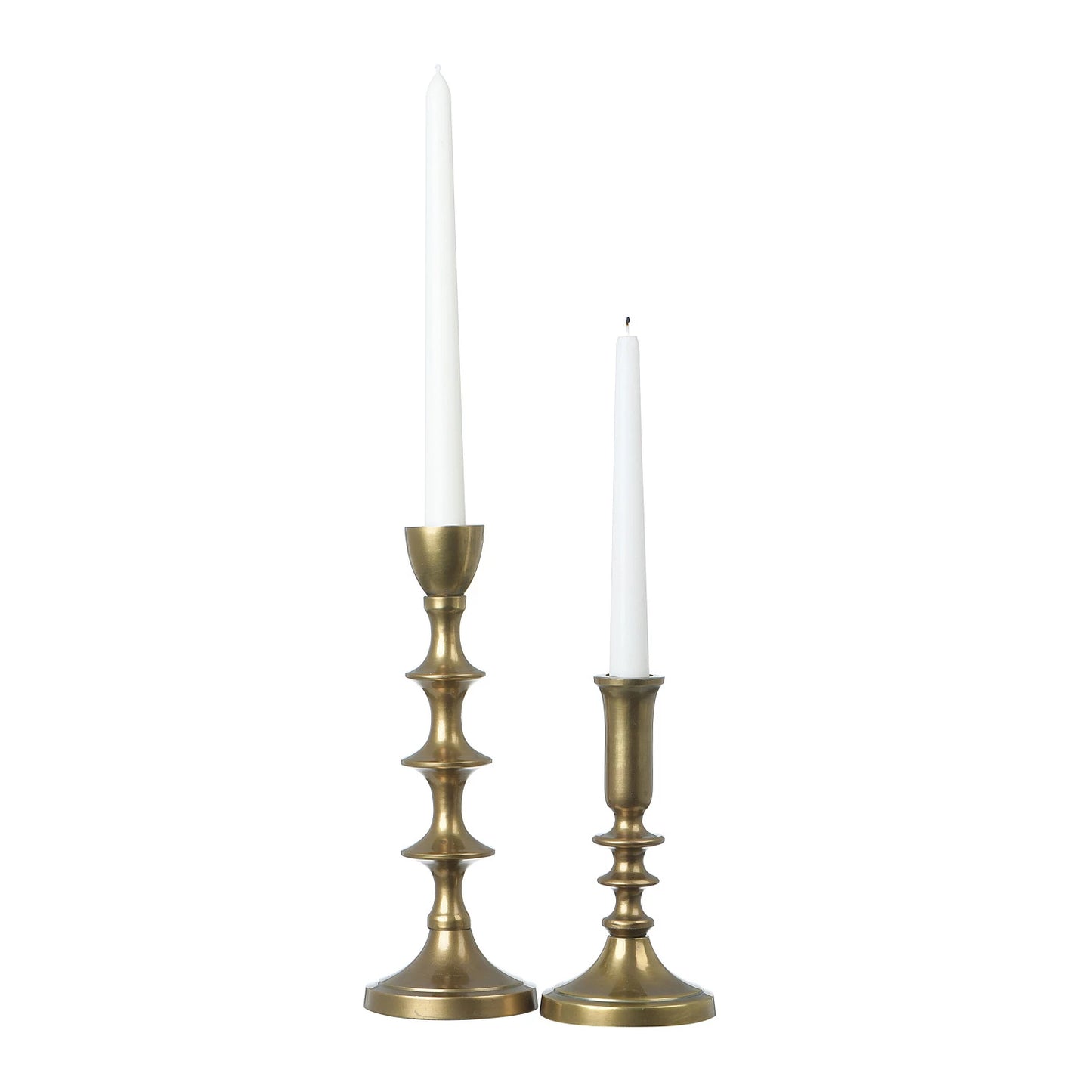 Metal Taper Candle Holders with Antique Finish