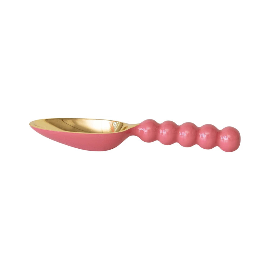 Pink and Gold Enameled Aluminum Scoop