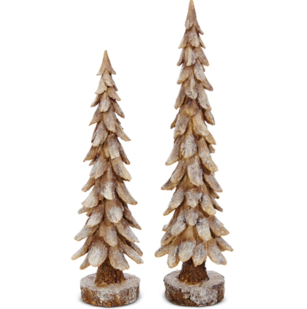 22" Snowy Trees Christmas Decor