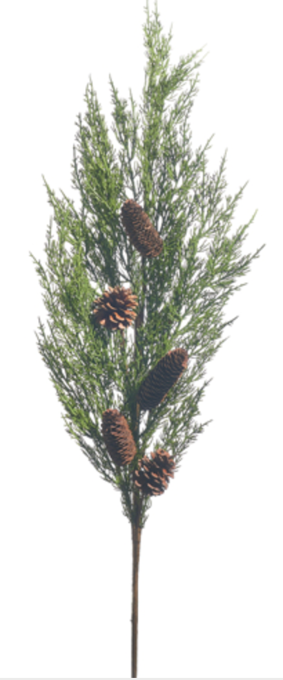 42" Cedar with Pinecone Branch Christmas Decor