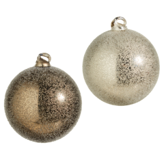 4" Grey Textured Ball Ornament