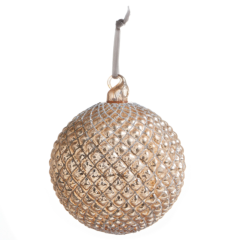 6" Champagne Quilted Ball Ornament