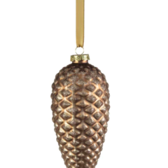 Glass Pine cone Ornament Umber, 6"