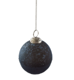 Two-Tone Recycled Glass Ball Christmas Ornament, Blue