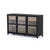 Modern Black Wood Sideboard With Glass Doors