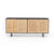  Tan and Black Sideboard with Rattan