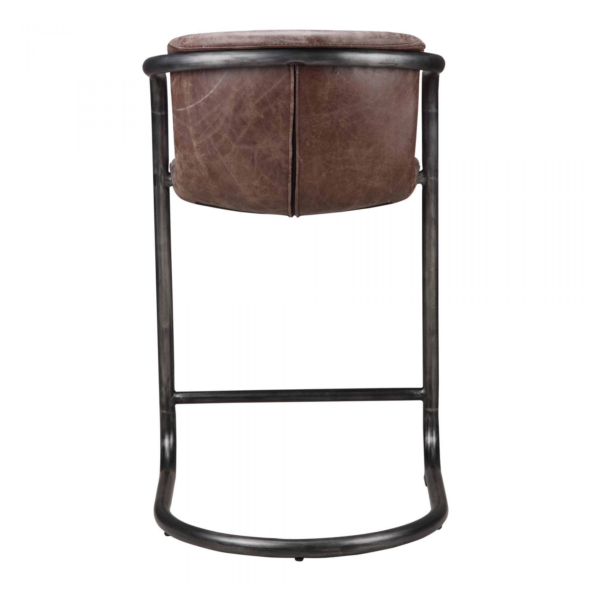 brown leather counter stool
