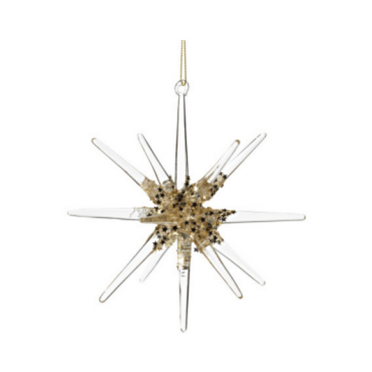 glass snowflake candle