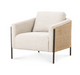 white  and cane modern accent chair