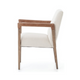leather and fabric cream dining chair